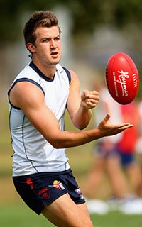 Jack Trengove in action during Dees' training. Picture: Getty Images - ${keywords}